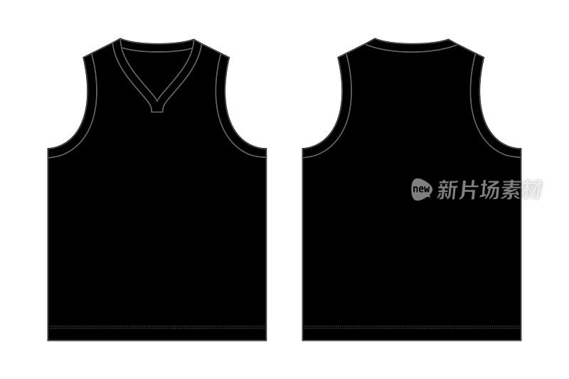 Blank Black Tank Top Vector For Template